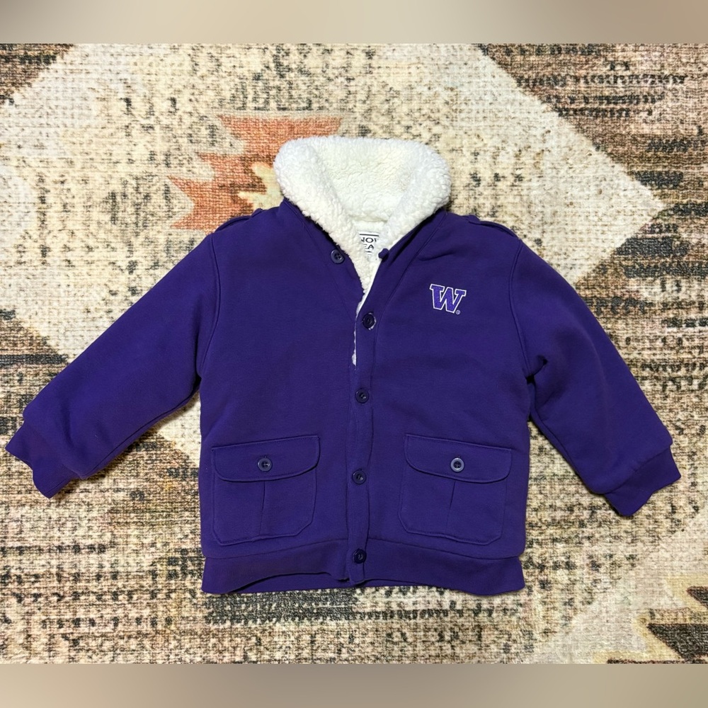 Know Wear 2T Washington Huskies Purple Jacket with Sherpa Lining
